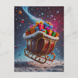 Tomten kommer till staden helg vykort