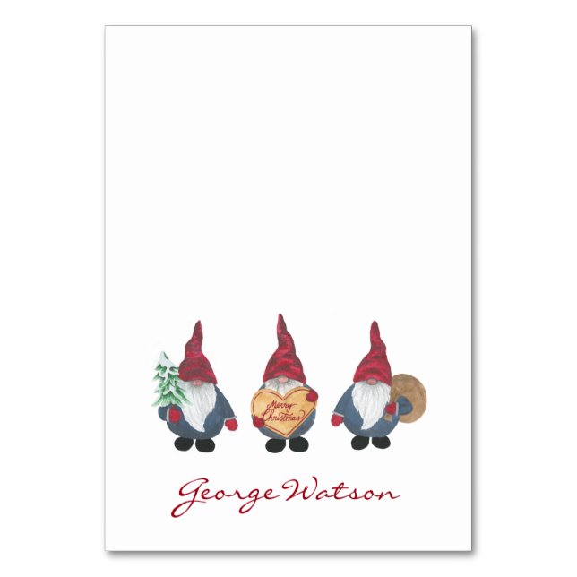 Tomten-mappat Bord-kort Bordsnummer (Framsidan)