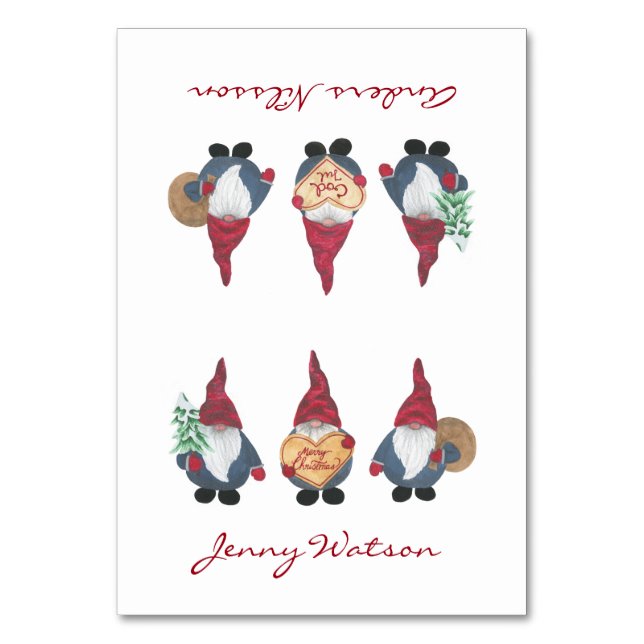 Tomten-mappat Bord-kort Bordsnummer (Framsidan)