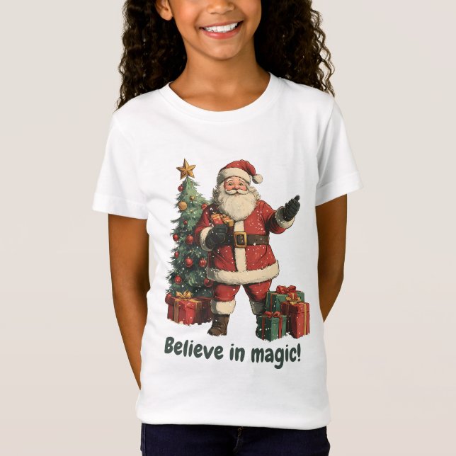 Tomten med gåvor och Julgran T Shirt (Framsida)