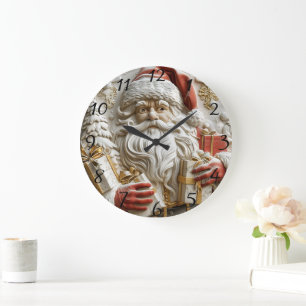 Tomten med gåvor till god jul stor klocka