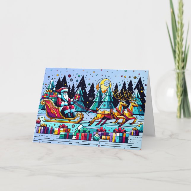 Tomten med Julklapp Kort (Framsida)