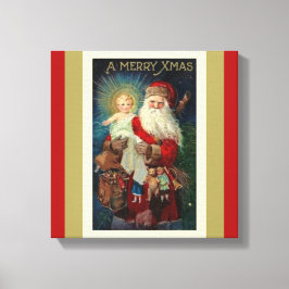 Tomten med Kristus Child Leksak St. Nicholas Canvastryck