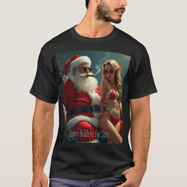 Tomten med kvinnlig älv t shirt (Framsida)