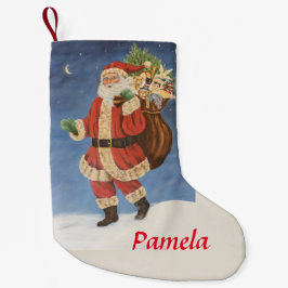 Tomten med påk av Leksaker i Snö akrylmålning Liten Julstrumpa