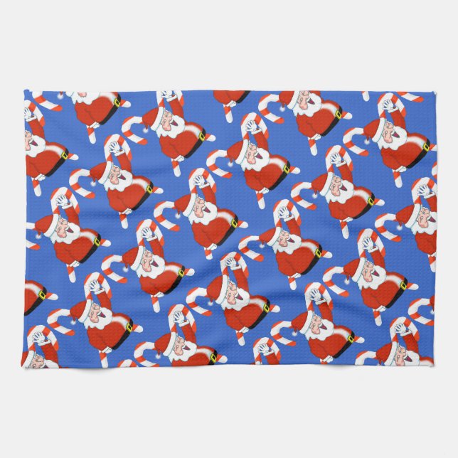 Tomten med Polkagrisar Köksduk Kökshandduk (Horisontell)