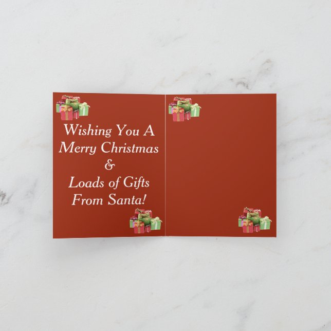 Tomten med presentkort med infällbara kort (Inuti)