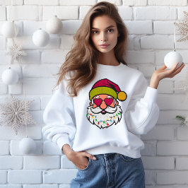 Tomten med solglasögon juldesign Glitter T Shirt