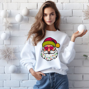 Tomten med solglasögon juldesign Glitter T Shirt