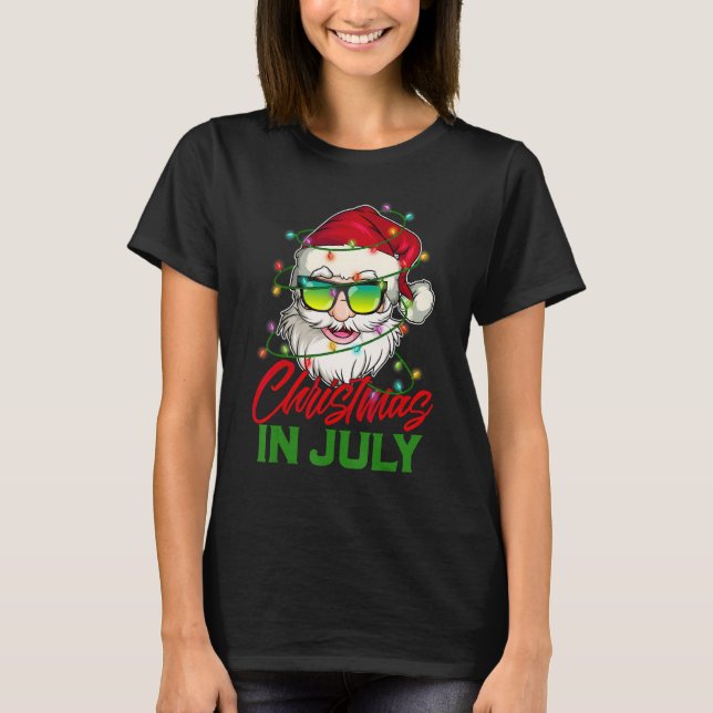 Tomten med solglasögon Ljus i juli, sommar T Shirt (Framsida)