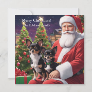 Tomten med två chihuahuas julkort