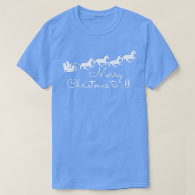 Tomten med Unicorns jul Sled T Shirt (Design framsida)