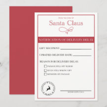 Tomten meddelar om försenad leverans blank