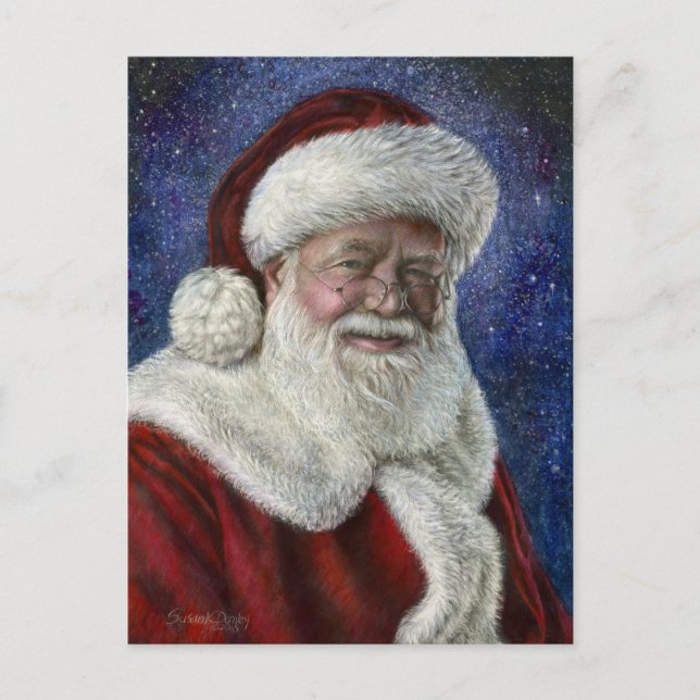 Tomten mellan Stars Helg Vykort (Framsida)