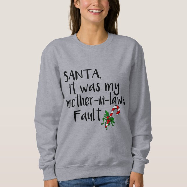 Tomten mitt mor-i-law-fel, roliga julklappar t shirt (Framsida)