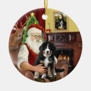 Tomten + Mona Lisa - Bernese MD - 2 diffusa utform Julgransprydnad Keramik