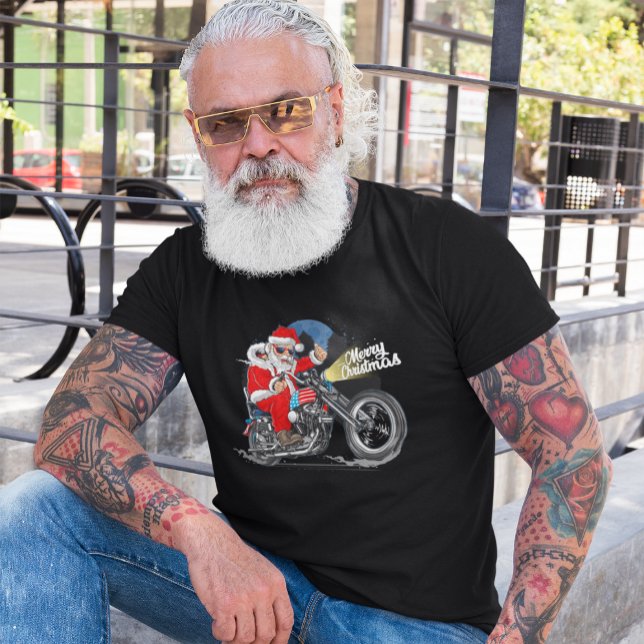 Tomten Motorcykel - jul - Biker Nattrid T Shirt (Skapare uppladdad)