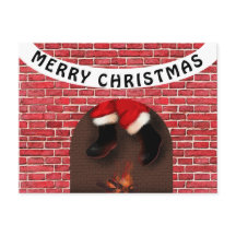 Tomten ner på skorsten