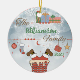 Tomten nere på Skorsten Julgransprydnad Keramik