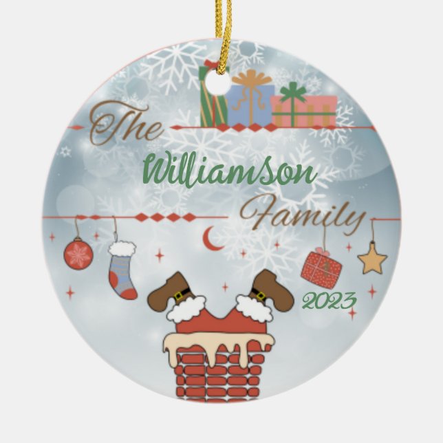 Tomten nere på Skorsten Julgransprydnad Keramik (Framsidan)