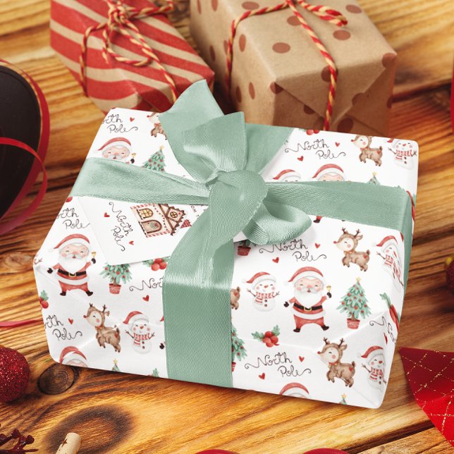 Tomten North Pole Wrapping Papper Presentpapper (Celebrate the holidays with this cute North Pole Santa wrapping paper! )