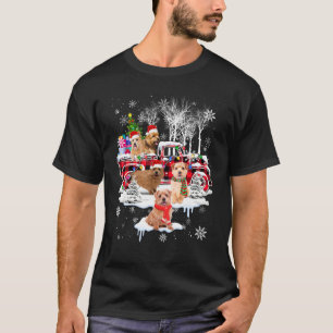 Tomten Norwich Terrier med röd Plocka upp Lastbil T Shirt