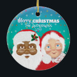 Tomten och Claus Biright Jul Julgransprydnad Keramik<br><div class="desc">Tomten och mrs Claus är Merry och Bright.</div>