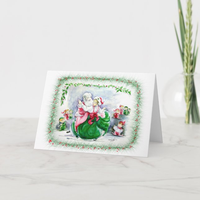 Tomten och Claus Blank Greeting Card Helgkort (Framsida)