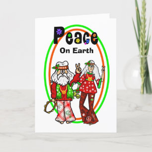 Tomten och Claus Hippie julkort Kort