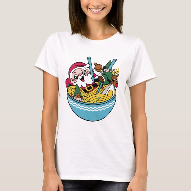 Tomten och Friends Warm Upp i Ramen Bowl T Shirt (Framsida)