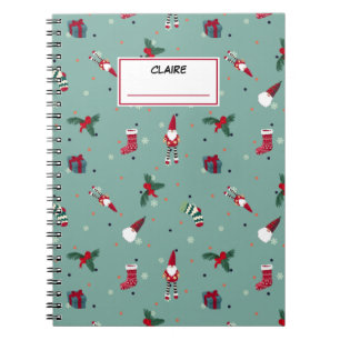 Tomten och hans presenter. Anpassat namn Anteckningsbok