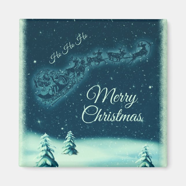 Tomten och hans renar God natt Himlar Magnet (Framsidan)