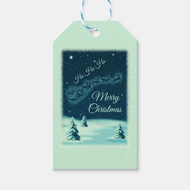 Tomten och hans renar God natt Himlar Presentetikett (Framsidan)