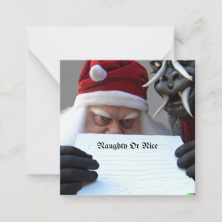 Tomten och Krampus Naughty eller Nice-julkort Anteckningskort
