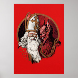 Tomten och Krampus Poster