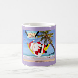 Tomten och kyl ut hammock & handflatan träd kaffemugg