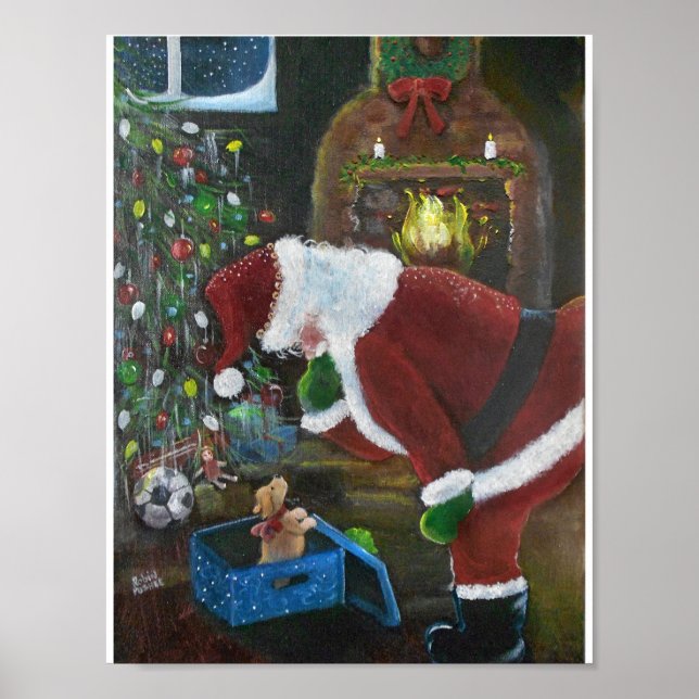Tomten och marionett, jul poster (Framsidan)