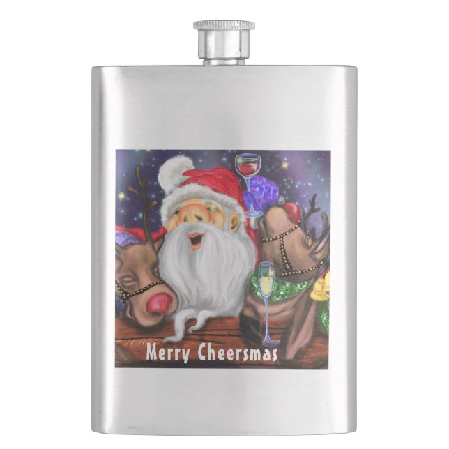 Tomten och renar Den vackra julklappen Fickplunta (Framsidan)