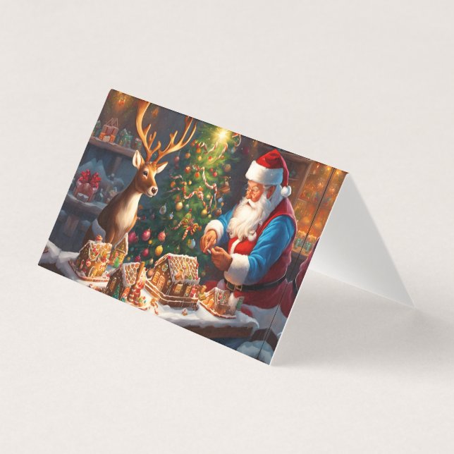 Tomten och renarna gör kryddhus kort (Framsida)