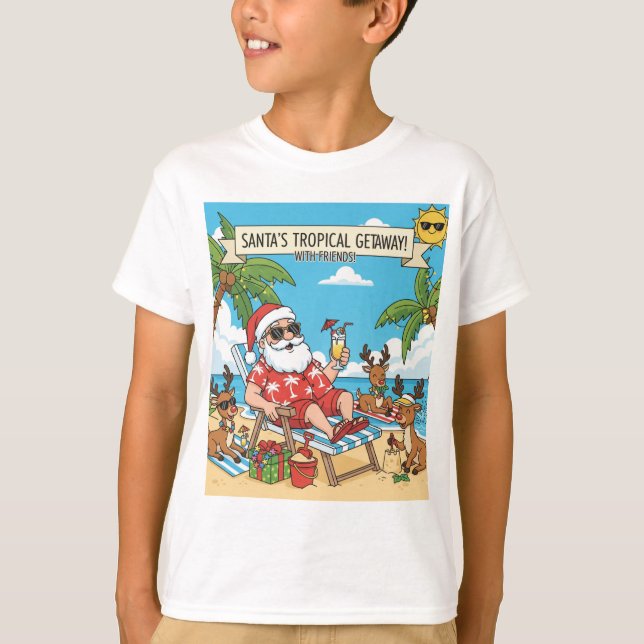 Tomten och renarna Tropical Getaway T Shirt (Framsida)