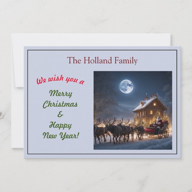 Tomten och sömnen med renar julkort (Framsida)