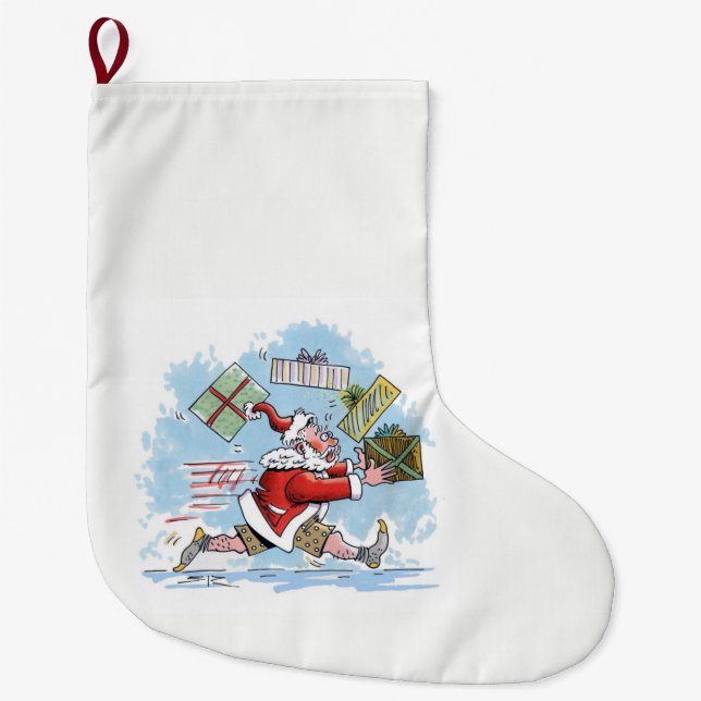 Tomten Oförberedd julklapp stor Julstrumpa (Framsidan)