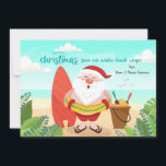 Tomten på Beach-julkortet Julkort<br><div class="desc">Ett vackert julkort med tomten på stranden. (Vector skapat med jcomp - www.freepik.com). Kortet är enkelt att anpassa med din text, ditt teckensnitt och ditt teckensnitt färg. Inte exakt vad du är tittar för? Alla våra produkter kan vara designad anpassningsbar för att uppfylla dina behov utan kostnad för extra. Kontakta...</div>