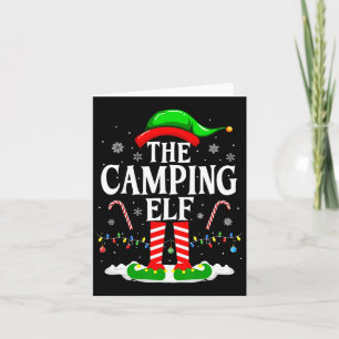Tomten På Camping Xmas Rolig Matchande Familjegrup Kort