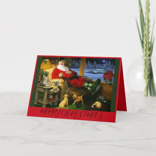 Tomten på ett Golf Thed julkort Kort (Framsida)