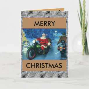Tomten på ett Harley-julkort Helgkort