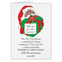 Tomten på Färg hälsningskort "HO, HO, HO"