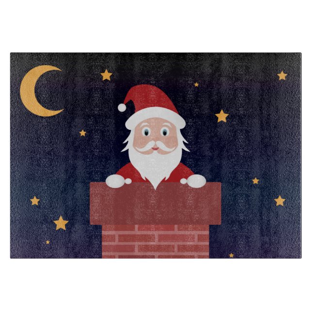 Tomten på Julafton Natten ger gåvor i skorsten (Framsidan)