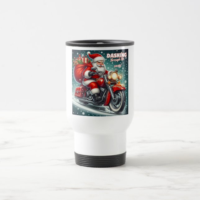 Tomten på motorcykel resemugg (Center)