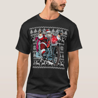 Tomten på motorcykel Ugly jul Sweater Gift  T Shirt